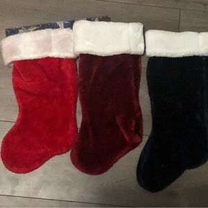 Set of Three Plush Christmas Stockings